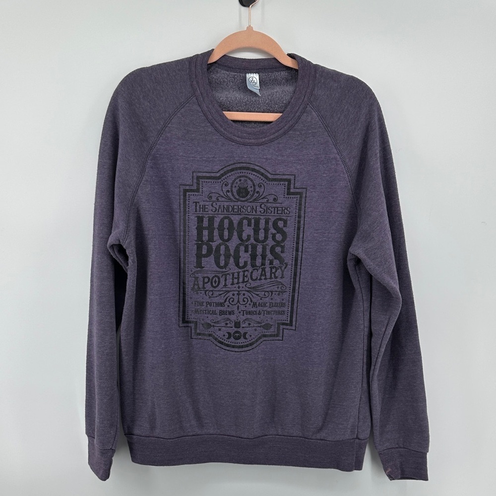 Alternative Apparel Dark Purple Hocus Pocus Graphic L/S Sweatshirts Size‎ large